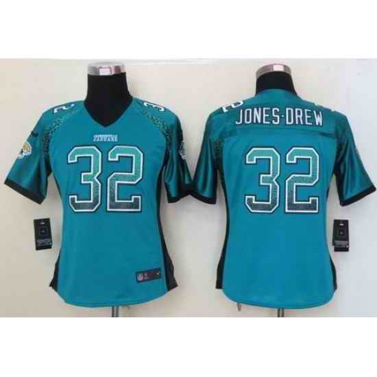 Women Nike Jacksonville Jaguars 32 Maurice Jones-Drew Teal Green Drift Fashion Elite NFL Jerseys